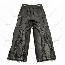 Fashion Clothing Punk Y2k Streetwear Loose Wash Jeans