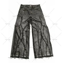 Fashion Clothing Punk Y2k Streetwear Loose Wash Jeans